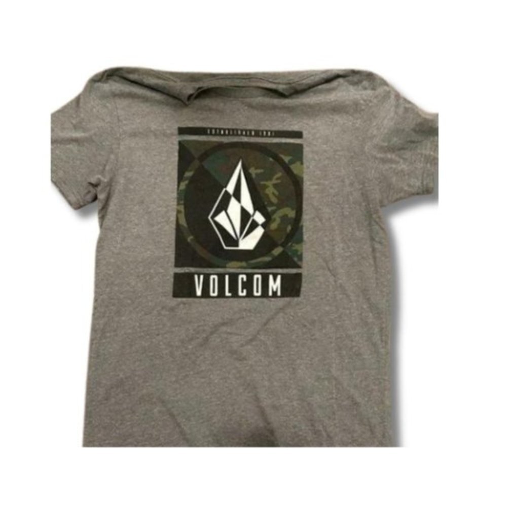 Volcom Men's Short Sleeve Tee Shir Size Large Gray Green Camo - Picture 2 of 9